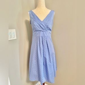 Lands’ End Cornflower Blue Polka Dot Dress